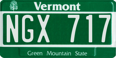 VT license plate NGX717