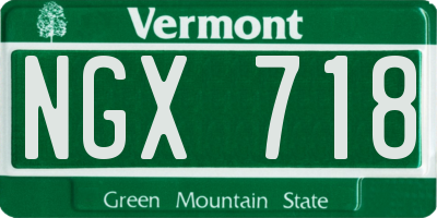 VT license plate NGX718