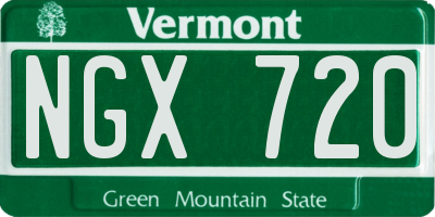 VT license plate NGX720