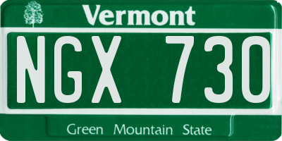VT license plate NGX730