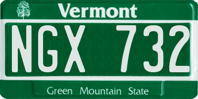 VT license plate NGX732