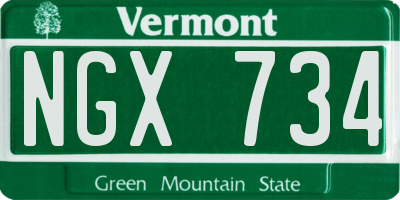 VT license plate NGX734