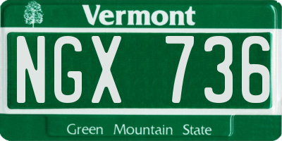 VT license plate NGX736