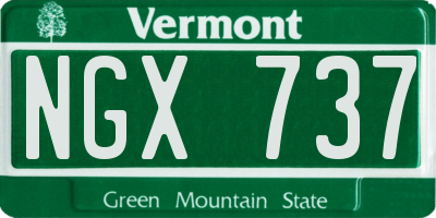 VT license plate NGX737