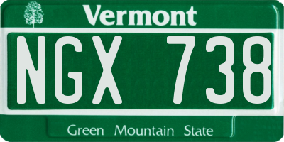 VT license plate NGX738