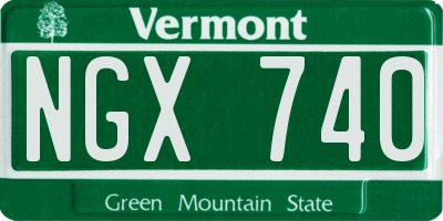 VT license plate NGX740