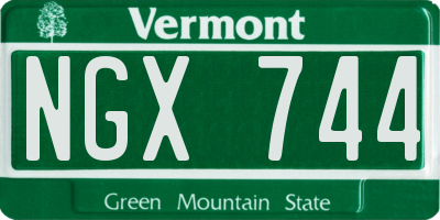 VT license plate NGX744