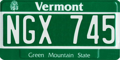 VT license plate NGX745