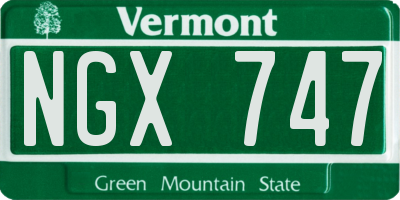 VT license plate NGX747