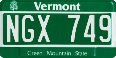 VT license plate NGX749