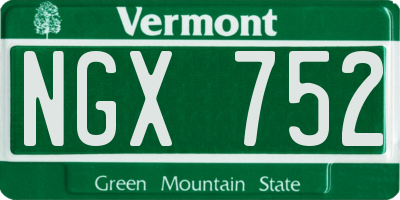 VT license plate NGX752