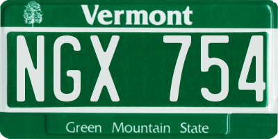VT license plate NGX754