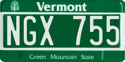 VT license plate NGX755