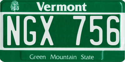 VT license plate NGX756