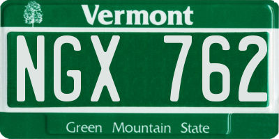 VT license plate NGX762
