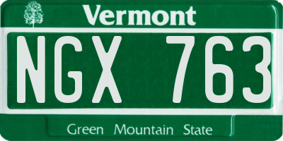 VT license plate NGX763