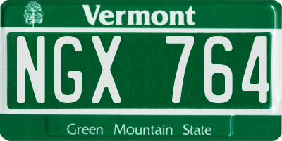 VT license plate NGX764