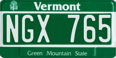 VT license plate NGX765