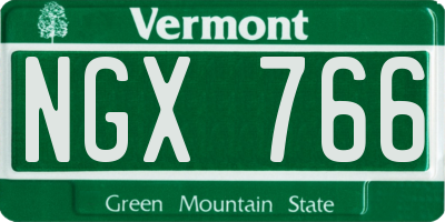 VT license plate NGX766