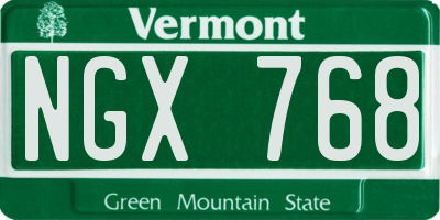 VT license plate NGX768