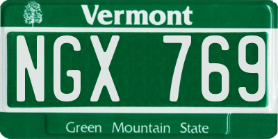 VT license plate NGX769