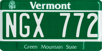 VT license plate NGX772