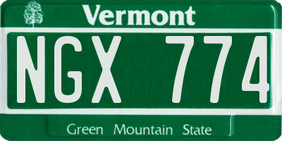 VT license plate NGX774