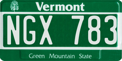 VT license plate NGX783