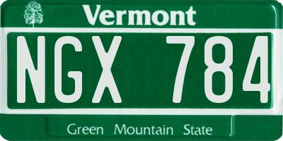 VT license plate NGX784