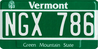 VT license plate NGX786
