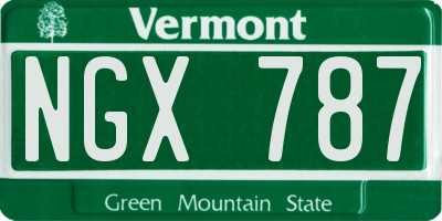 VT license plate NGX787