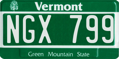 VT license plate NGX799