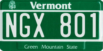 VT license plate NGX801