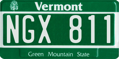 VT license plate NGX811