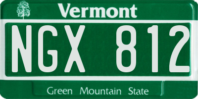 VT license plate NGX812
