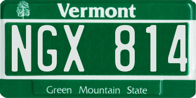 VT license plate NGX814