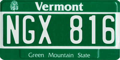 VT license plate NGX816