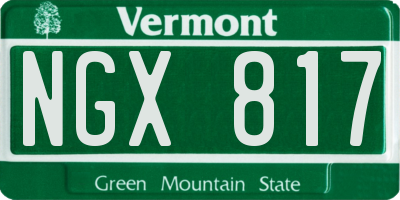 VT license plate NGX817