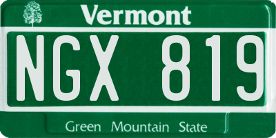 VT license plate NGX819