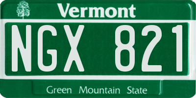 VT license plate NGX821
