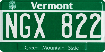VT license plate NGX822