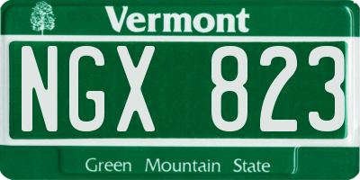 VT license plate NGX823