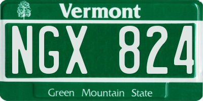VT license plate NGX824