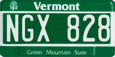 VT license plate NGX828