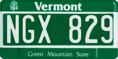 VT license plate NGX829