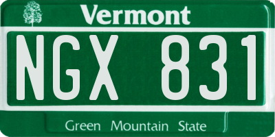 VT license plate NGX831