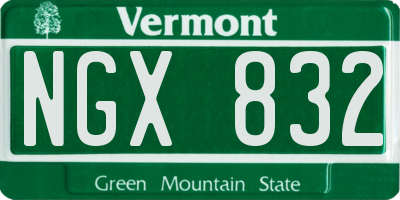 VT license plate NGX832