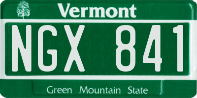 VT license plate NGX841
