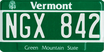 VT license plate NGX842