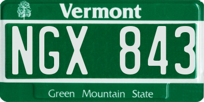 VT license plate NGX843
